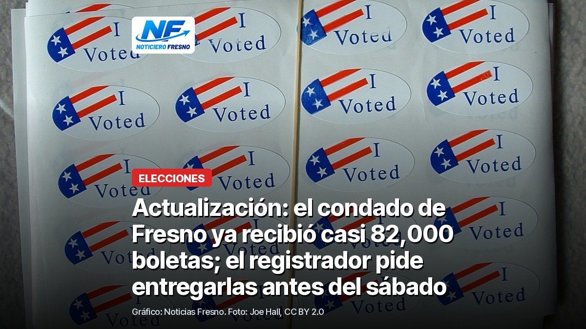 Foto de archivo de una hoja de calcomanías I Voted, con el titular de la nota