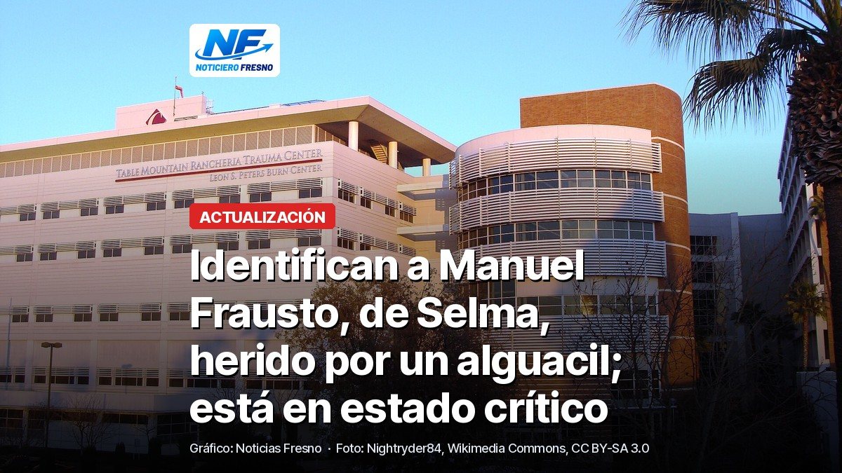 Foto de archivo del centro de trauma del Community Regional Medical Center en Fresno, con el titular de la nota; no muestra a ninguna persona de la nota