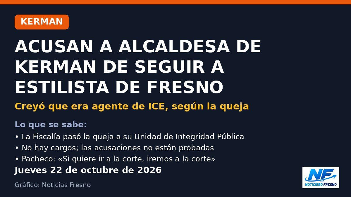 Gráfico: acusan a la alcaldesa de Kerman de seguir a un estilista de Fresno al creer que era agente de ICE