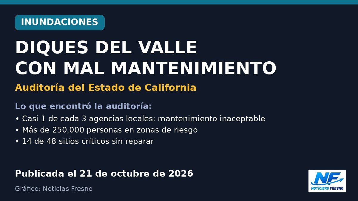 Gráfico: auditoría estatal sobre el mantenimiento de los diques del Valle Central