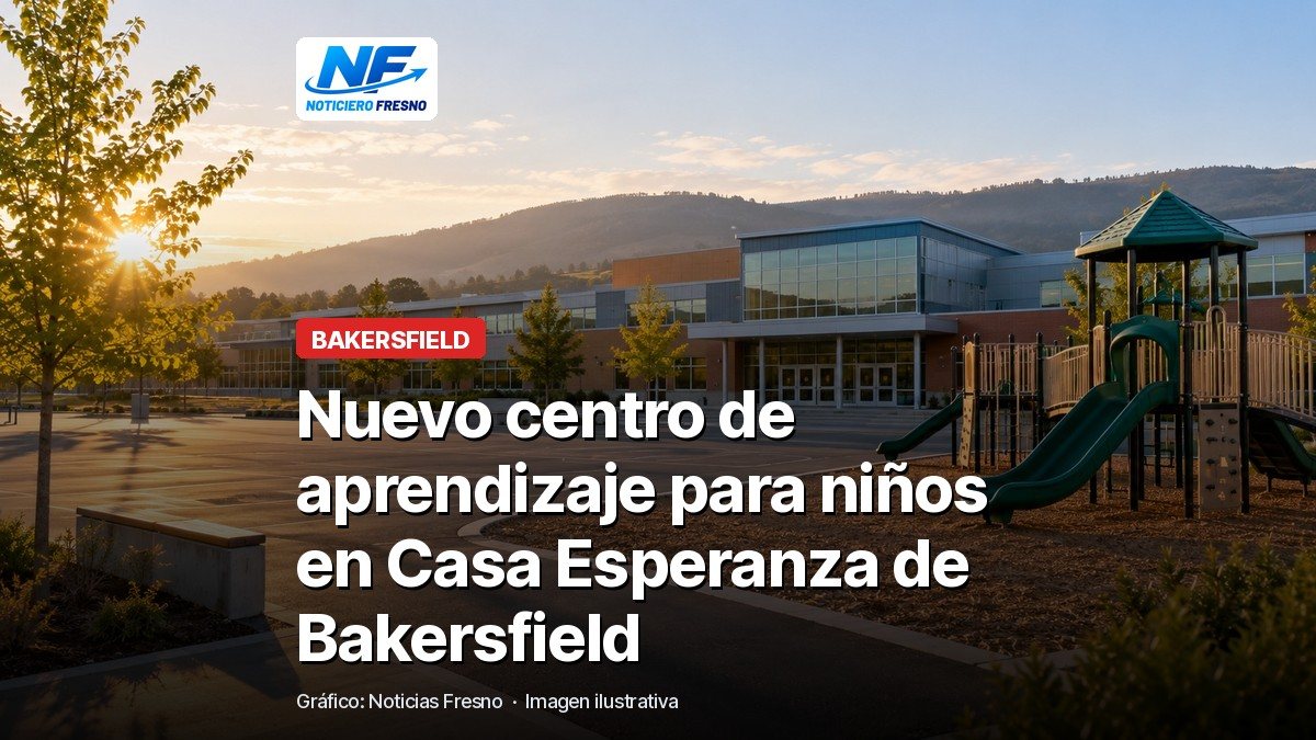 Patio escolar genérico, imagen ilustrativa con el titular de la nota sobre el nuevo centro de aprendizaje de Casa Esperanza en Bakersfield
