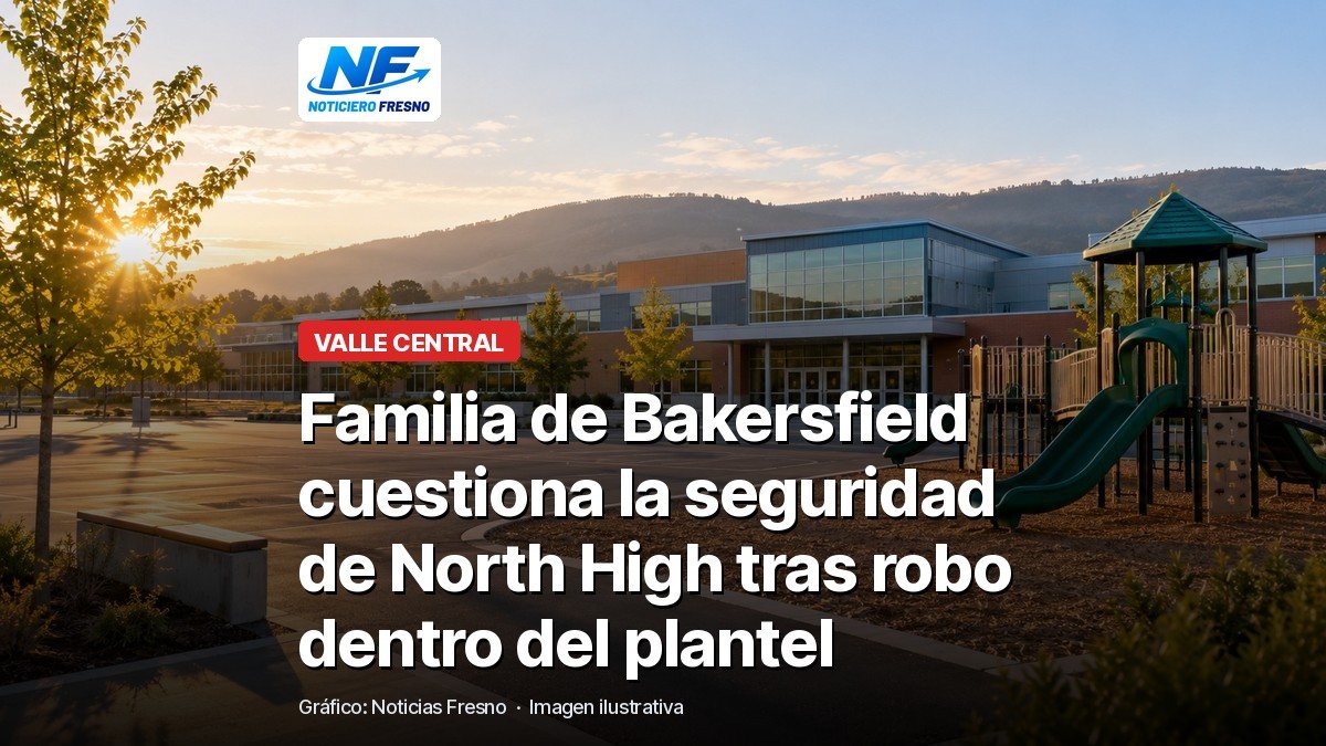 Imagen ilustrativa del patio de una escuela con el titular de la nota
