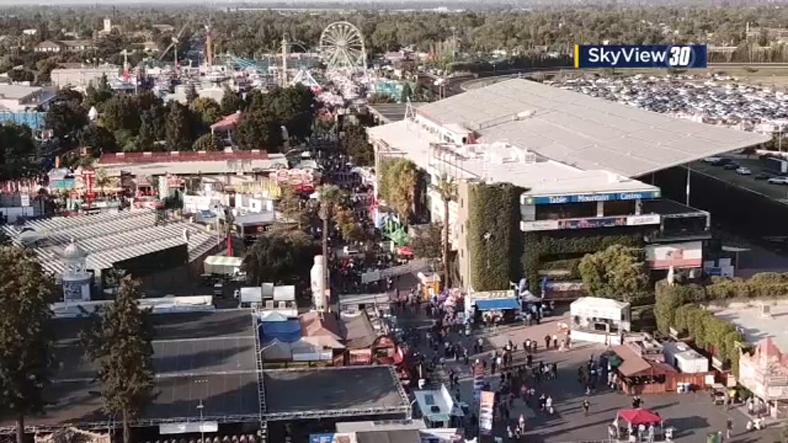Vista aérea del recinto de la Big Fresno Fair