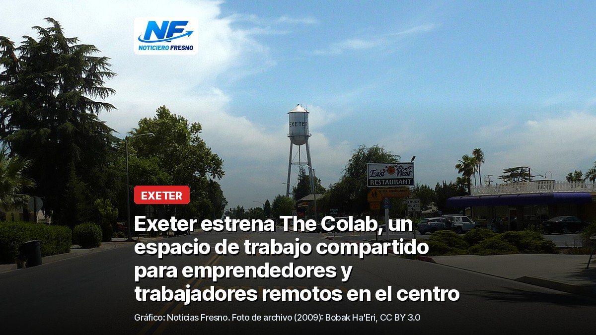 Una avenida de Exeter con la torre de agua de la ciudad al fondo, foto de archivo de 2009, con el titular de la nota