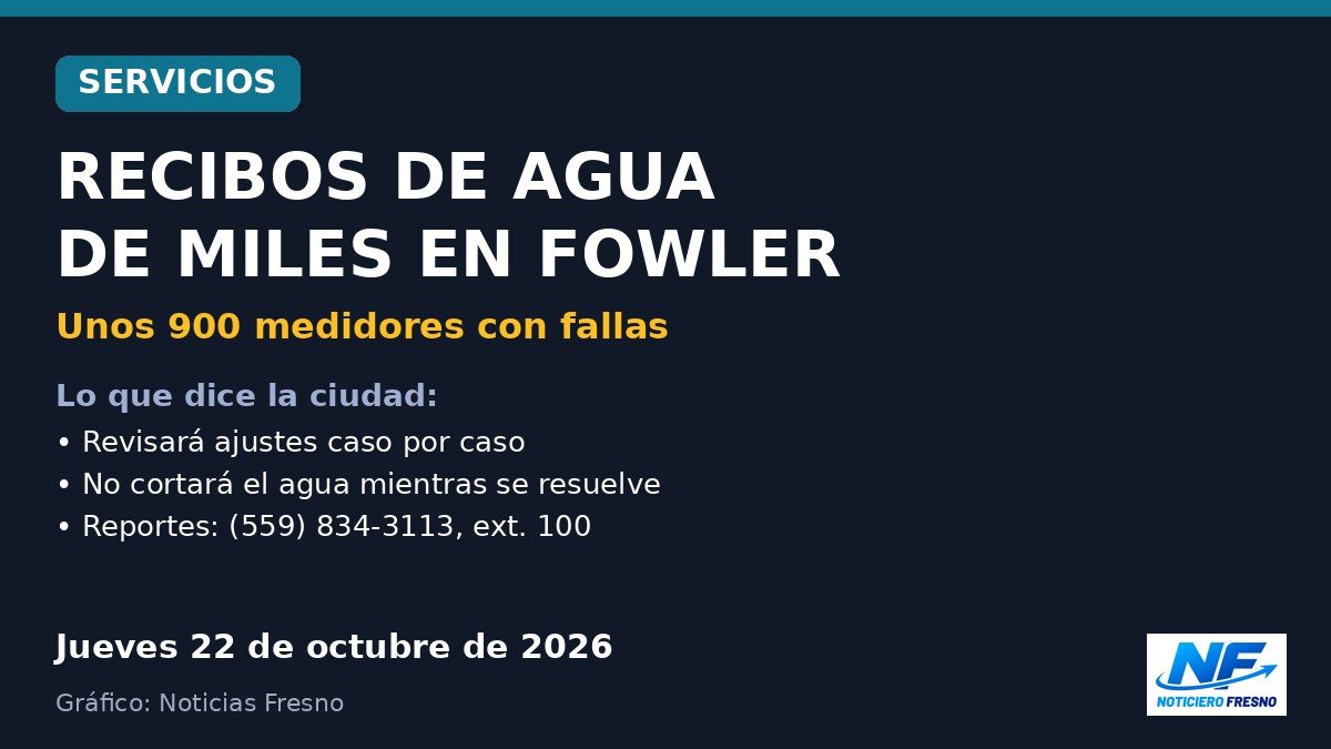 Gráfico: recibos de agua altos en Fowler por medidores con fallas