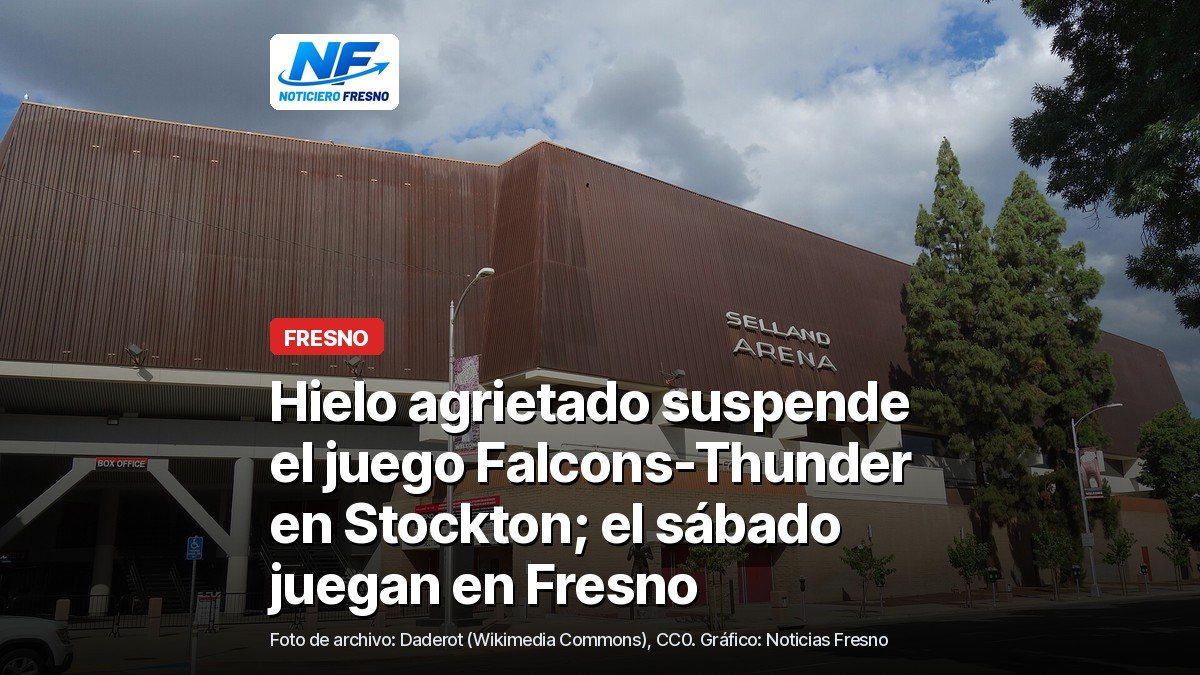 Foto de archivo de la fachada del Selland Arena, en el centro de Fresno, con el titular de la nota