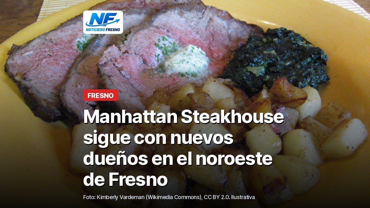 Plato con un corte de res New York, foto de archivo ilustrativa, con el titular de la nota