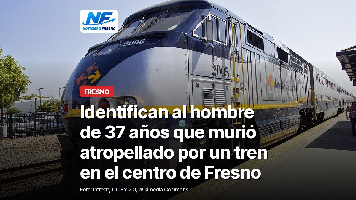 Tren San Joaquin de Amtrak en la estación de Fresno, foto de archivo, con el titular de la nota