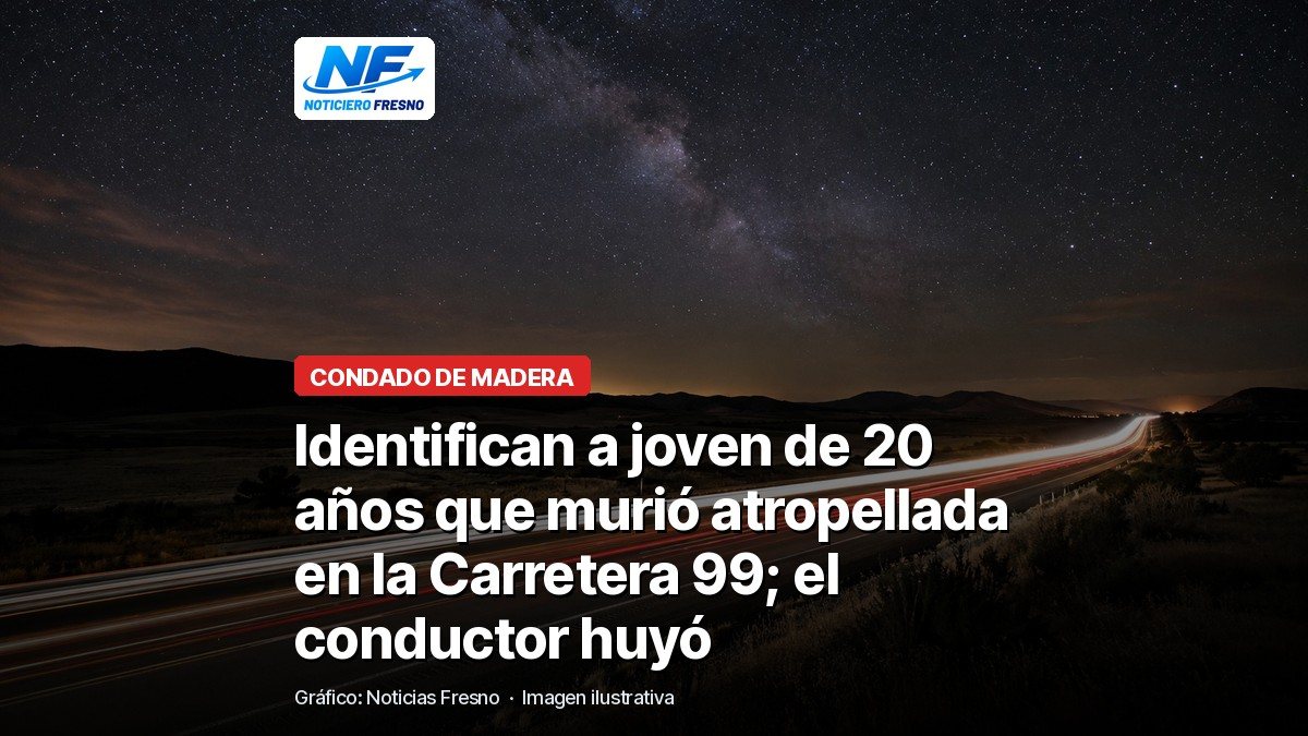 Imagen ilustrativa de una carretera de noche con el titular de la nota