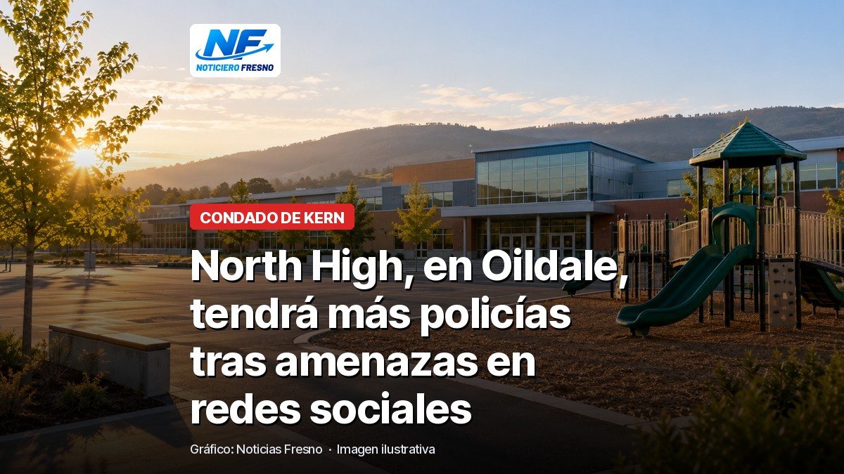 Imagen ilustrativa del patio de una escuela con el titular de la nota