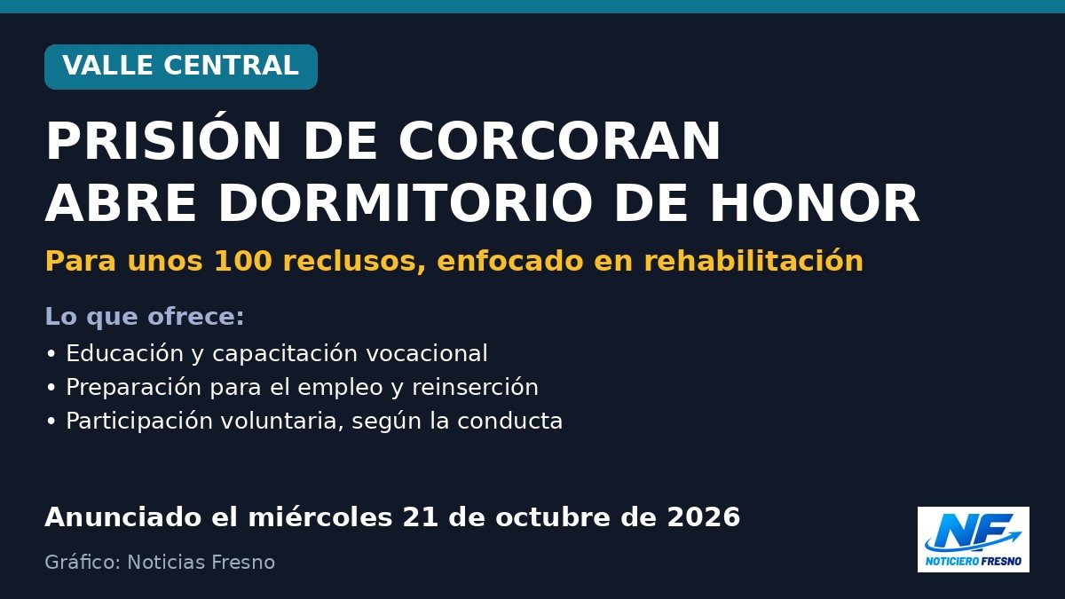 Gráfico: nuevo dormitorio de honor en la prisión estatal de Corcoran