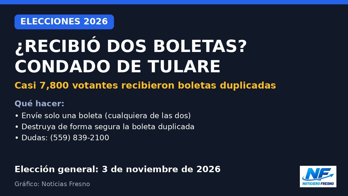 Gráfico: boletas duplicadas de voto por correo en el condado de Tulare