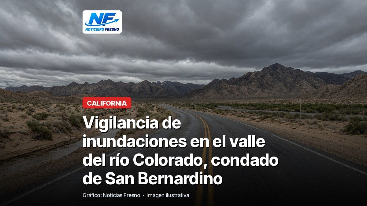 Imagen ilustrativa: camino del desierto junto al río Colorado bajo nubes de lluvia